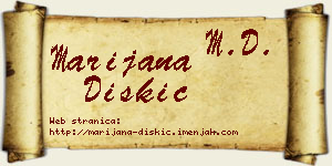 Marijana Diskić vizit kartica